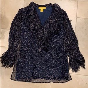 Catherine Malandrino navy print blouse
